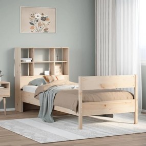 3322993 vidaXL Легло с рафтове за книги, без матрак, 100x200 см, бор масив