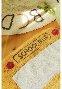 Памучен детски килим подходящ за пране/ръчно изработен в цвят жълта охра 90x130 cm School Bus – Lorena Canals