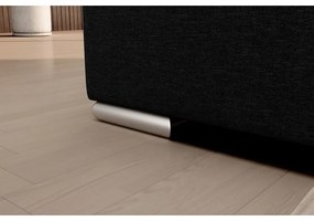 Черен разтегателен ъглов диван с място за съхранение (ляв ъгъл L форма) Sado – ELTAP