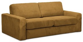 Сгъваем диван от рипсено кадифе в цвят горчица 195 cm Nona – Makamii