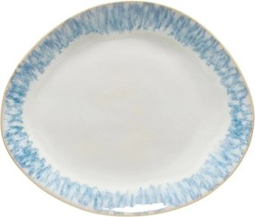 Овална чиния от бял и син фаянс , ⌀ 27 cm Brisa - Costa Nova
