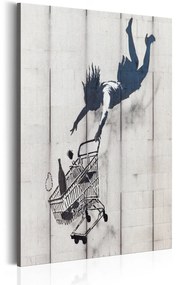 Печат върху платно - Пазарувайте, докато не отпаднете от Banksy 80x120
