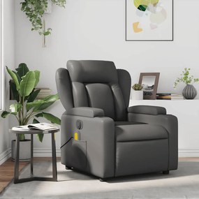 372437 vidaXL Масажен наклоняем стол, сив, изкуствена кожа