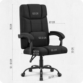 Ергономичен офис стол CABRO C505 до 150 кг черен