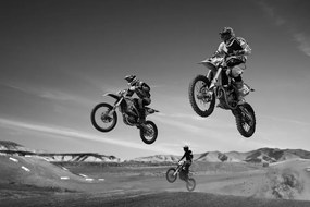 Фототапет – Мотоциклетисти в черно-бяло