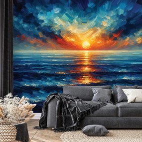 Самозалепващ фототапет – Драматичен залез над океана