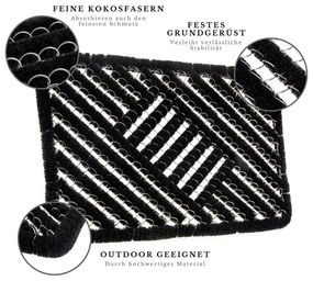 Изтривалка от кокосови влакна 45x75 cm Coco Black – Hanse Home