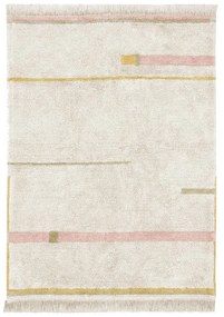 Розов и кремав ръчно изработен памучен килим подходящ за пране 140x200 cm Lanes Vintage Nude – Lorena Canals