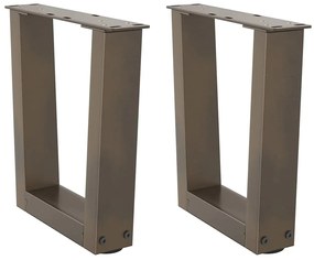 4012603 vidaXL Крака за масичка за кафе, V-образни, 2 бр., естествена стомана, 30 x (30-31,3) см, стомана