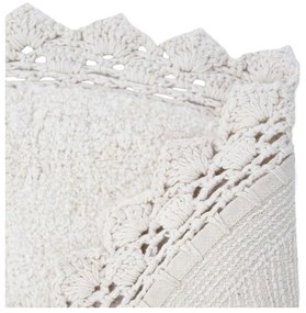 Кремавобял ръчно изработен памучен килим, ø 110 cm Perla - Nattiot
