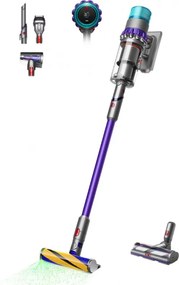 Вертикална прахосмукачка Dyson Gen5detect Absolute 446989-01, 280AW, 135000 об/мин, 0.75l, 70 мин, 3 режима, Никел/лилав