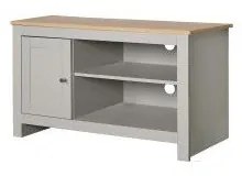 Масичка за телевизор с дъбов декор в сив/естествен цвят 95x58 cm Emerald - Støraa