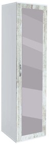 Еднокрилен гардероб Мебели Богдан, модел BM-Ava 11 с огледало, бял гланц и кристал