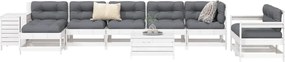 3250649 vidaXL Градински комплект диван от 10 части, бял, масивно дърво бор