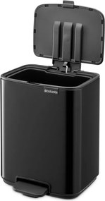Кош за боклук Brabantia Bo Pedal 1010137, 7 л, Плавно затваряне, Гумирана основа, Черен мат