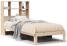 3322556 vidaXL Легло с рафтове за книги, без матрак, 90x200 см, бор масив