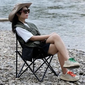 Сгъваем туристически стол с практичен калъф за носене Кремообразно