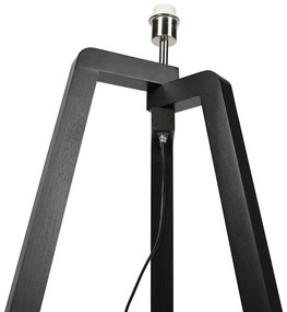 Селска подова лампа триножник черна без абажур - Puros