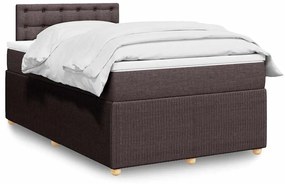 3287440 vidaXL Боксспринг легло с матрак, тъмнокафяво, 120x200 см, плат