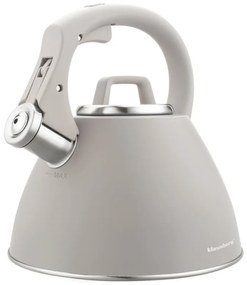 Свирещ чайник Klausberg KB 7953, 2.5 л, Неръждаема стомана, Топлоизолирана дръжка, Индукция, Бежов