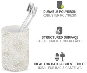 Чаша за четки за зъби от полиресин в бял и златист цвят Montalfano – Wenko