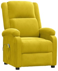 342417 vidaXL Масажен стол, жълт, кадифе