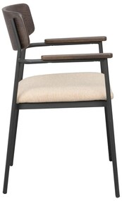 Трапезни столове в кремаво и тъмнокафяво в комплект от 2 бр. Maymont – Rowico