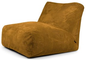 Пуф от рипсено кадифе в цвят горчица Tube 100 – SLOWDOWN