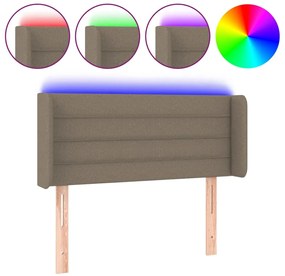 3123354 vidaXL LED горна табла за легло, таупе, 83x16x78/88 см, плат