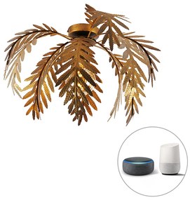 Интелигентен плафон златен 45 см кръгъл с Wi-Fi G95 - Botanica
