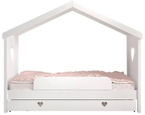 Бяло разтегателно детско легло къща от масивен бор с място за съхранение 90x200 cmAMORI – Vipack