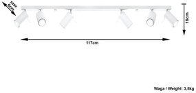Бяло таванно осветително тяло 6L Etna - Sollux