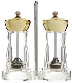 Комплект мелничка за сол и пипер със стойка със сребърни детайли - Premier Housewares