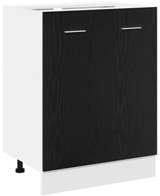 863216 vidaXL Долен шкаф Черен дъб 60x46x81,5 см Инженерна дървесина