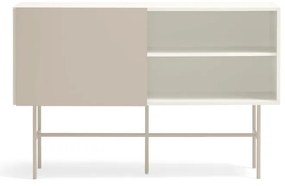 Нисък скрин с плъзгащи се врати в светлосиво и кремаво 140x91 cm Nube - Teulat