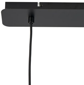 Japandi висяща лампа черна с кафяв текстилен абажур 2 светлини - Bida