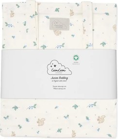 Кремаво детско спално бельо за детско креватче от органичен памук 100x140 cm Blueberries – Cam Cam Copenhagen