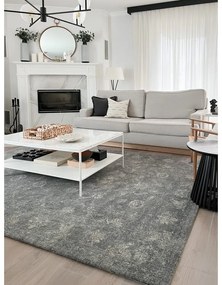 Сив вълнен килим 230x340 cm Calisia Vintage Flora – Agnella