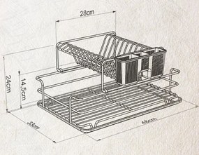 СУШИЛНИК ЗА СЪДОВЕ TEKNO TEL KB-015 , 2нива хром