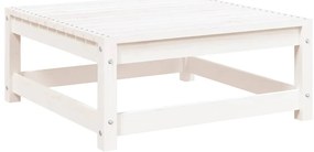 837936 vidaXL Градинска табуретка, бяла, 70x70x30 см, бор масив