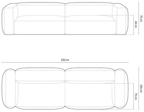 Тъмносин модулен диван 320 cm Martina – Micadoni Home