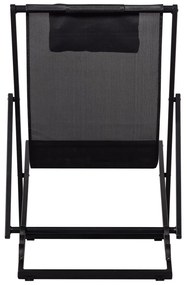 Черен метален сгъваем градински шезлонг Esper – Exotan