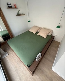 Кафяво борово двойно легло с решетка 160x200 cm Ziggy - Karup Design