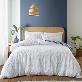 Синьо и бяло единично спално бельо 135x200 cm Shibori - Catherine Lansfield