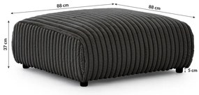 Тъмносива табуретка от рипсено кадифе Justin – Ropez