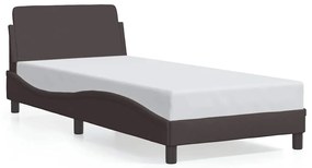 373088 vidaXL Рамка за легло Dover, тъмнокафява, 90x190 см, плат