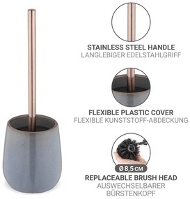 Сива керамична четка за тоалетна Sirmione – Wenko