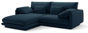 Тъмносин ъглов диван (ляв ъгъл) Torino – Micadoni Home