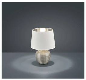 Настолна лампа от бяла керамика и плат, височина 26 cm Luxor - Trio