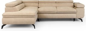 Бежов шенилов ъглов диван (ляв ъгъл L форма) Marbeya – Ropez